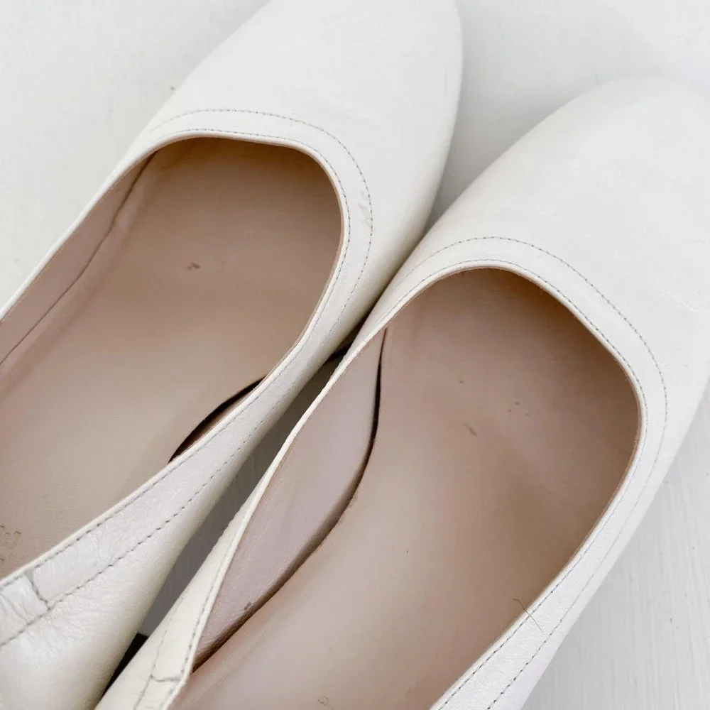 Everlane Size 9 Cream Off-White The Day Heel in Bone Leather Block Heel Pump - Picture 11 of 11